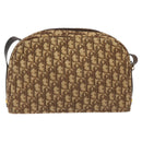 Christian Dior Trotter Canvas Shoulder Bag Brown Gold Auth yk17509-2