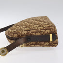 Christian Dior Trotter Canvas Shoulder Bag Brown Gold Auth yk17509-4