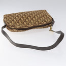 Christian Dior Trotter Canvas Shoulder Bag Brown Gold Auth yk17509-7