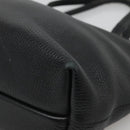 Salvatore Ferragamo Gancini Hand Bag Leather Black Gold Auth yk17510-9