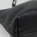 Salvatore Ferragamo Gancini Hand Bag Leather Black Gold Auth yk17510-14