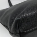 Salvatore Ferragamo Gancini Hand Bag Leather Black Gold Auth yk17510-16