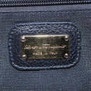 Salvatore Ferragamo Gancini Hand Bag Leather Black Gold Auth yk17510-18