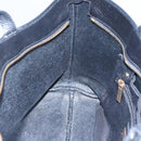 Salvatore Ferragamo Gancini Hand Bag Leather Black Gold Auth yk17510-19