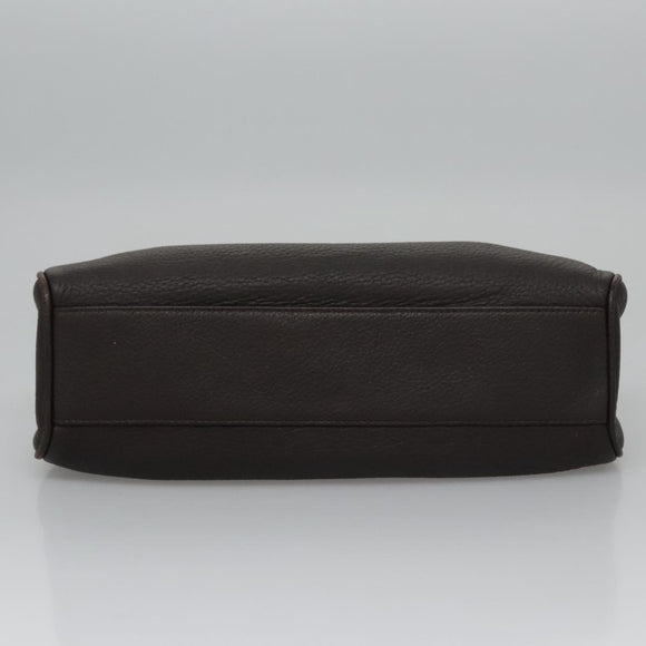 BVLGARI Hand Bag Leather Brown Auth yk17514