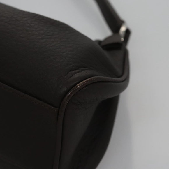 BVLGARI Hand Bag Leather Brown Auth yk17514