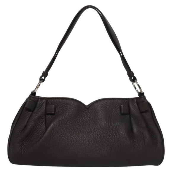 BVLGARI Hand Bag Leather Brown Auth yk17514