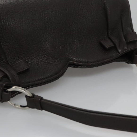 BVLGARI Hand Bag Leather Brown Auth yk17514