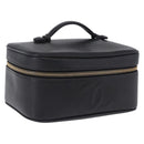 CHANEL COCO Mark Vanity Pouch Caviar Skin Black Gold CC Auth yk17517-1