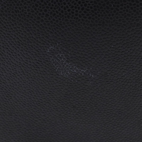 CHANEL COCO Mark Vanity Pouch Caviar Skin Black Gold CC Auth yk17517