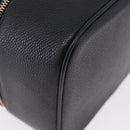 CHANEL COCO Mark Vanity Pouch Caviar Skin Black Gold CC Auth yk17517-16