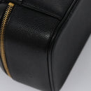 CHANEL COCO Mark Vanity Pouch Caviar Skin Black Gold CC Auth yk17517-16