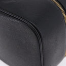 CHANEL COCO Mark Vanity Pouch Caviar Skin Black Gold CC Auth yk17517-17