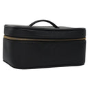 CHANEL COCO Mark Vanity Pouch Caviar Skin Black Gold CC Auth yk17517-1