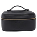 CHANEL COCO Mark Vanity Pouch Caviar Skin Black Gold CC Auth yk17517-13