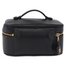 CHANEL COCO Mark Vanity Pouch Caviar Skin Black Gold CC Auth yk17517-2