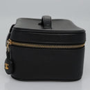 CHANEL COCO Mark Vanity Pouch Caviar Skin Black Gold CC Auth yk17517-4