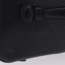 CHANEL COCO Mark Vanity Pouch Caviar Skin Black Gold CC Auth yk17517-7