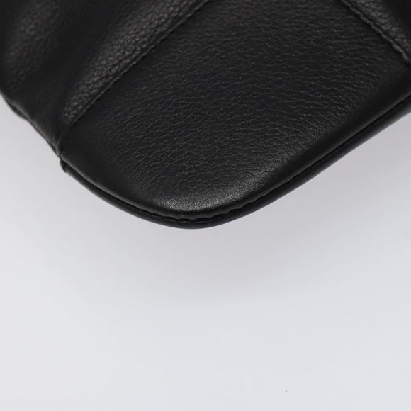 LOEWE Anagram Shoulder Bag Leather Black Silver Auth yk17569