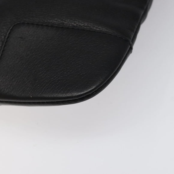 LOEWE Anagram Shoulder Bag Leather Black Silver Auth yk17569