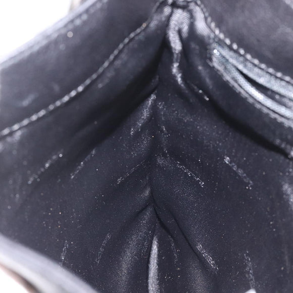 LOEWE Anagram Shoulder Bag Leather Black Silver Auth yk17569