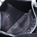 LOEWE Anagram Shoulder Bag Leather Black Silver Auth yk17569-20