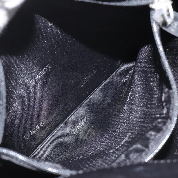 LOEWE Anagram Shoulder Bag Leather Black Silver Auth yk17569