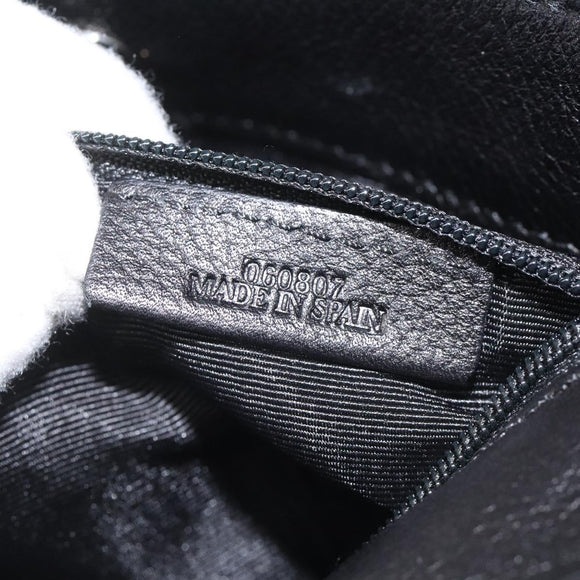 LOEWE Anagram Shoulder Bag Leather Black Silver Auth yk17569