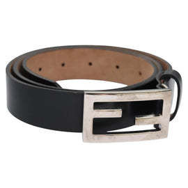 FENDI Belt Leather 39.4"" Black Auth yk17580