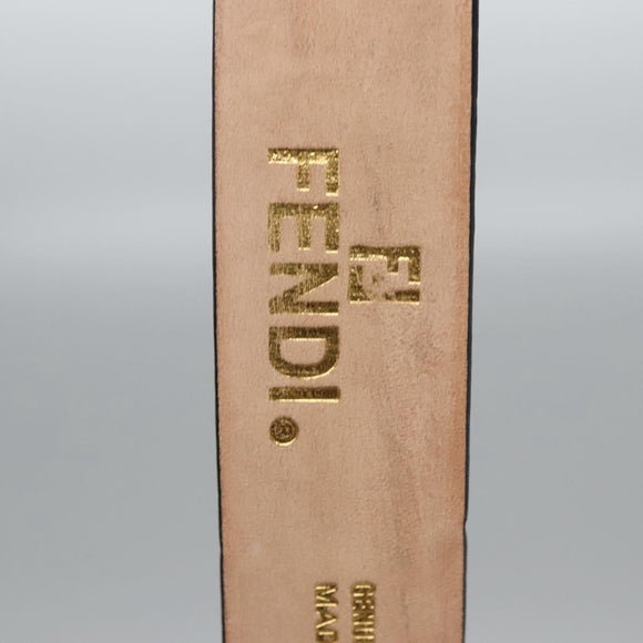 FENDI Belt Leather 39.4"" Black Auth yk17580