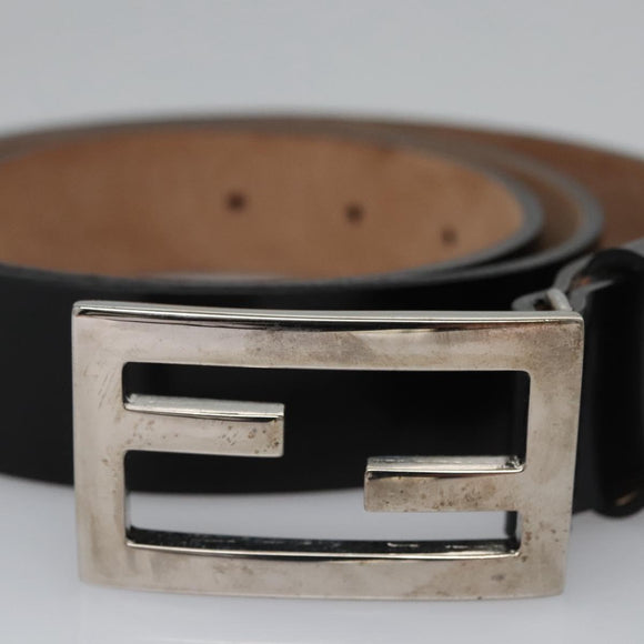 FENDI Belt Leather 39.4"" Black Auth yk17580