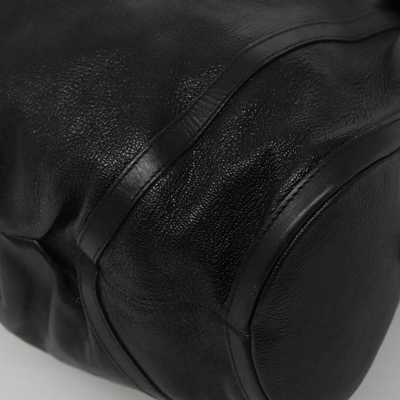 BVLGARI Chandra Tote Bag Leather Black Gold Auth yk17602