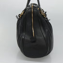 BVLGARI Chandra Tote Bag Leather Black Gold Auth yk17602-3
