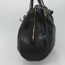 BVLGARI Chandra Tote Bag Leather Black Gold Auth yk17602-4