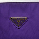PRADA Hand Bag Nylon Purple Gold Auth yk17616-18