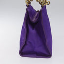 PRADA Hand Bag Nylon Purple Gold Auth yk17616-3