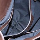 BVLGARI Chandra Shoulder Bag Leather Brown Gold Auth yk17622-20