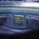 FENDI Zucchino Canvas Hand Bag Navy Silver Auth yk17654-17