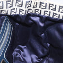 FENDI Zucchino Canvas Hand Bag Navy Silver Auth yk17654-18