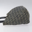 FENDI Zucchino Canvas Hand Bag Navy Silver Auth yk17654-4