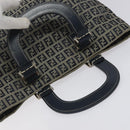 FENDI Zucchino Canvas Hand Bag Navy Silver Auth yk17654-6