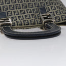FENDI Zucchino Canvas Hand Bag Navy Silver Auth yk17654-7