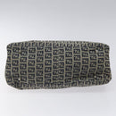 FENDI Zucchino Canvas Hand Bag Navy Silver Auth yk17654-5