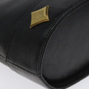 MCM Hand Bag Leather Black Gold Auth yk17655-14