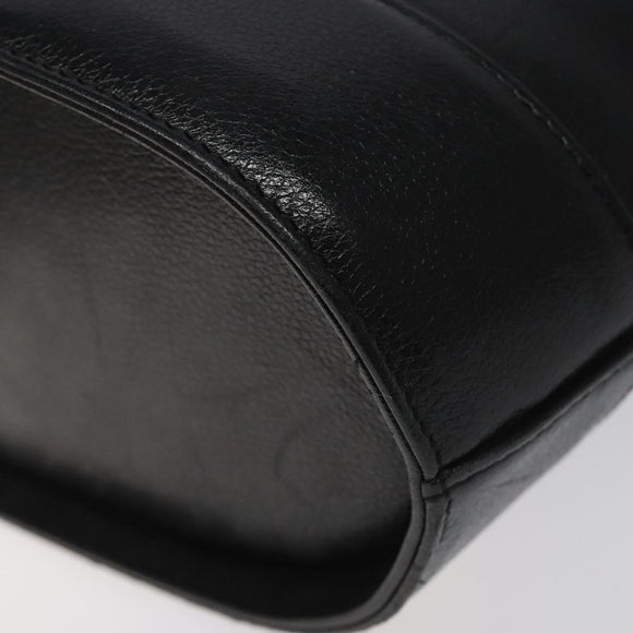 MCM Hand Bag Leather Black Gold Auth yk17655