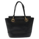 MCM Hand Bag Leather Black Gold Auth yk17655-2