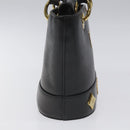 MCM Hand Bag Leather Black Gold Auth yk17655-3