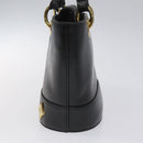 MCM Hand Bag Leather Black Gold Auth yk17655-4