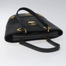 MCM Hand Bag Leather Black Gold Auth yk17655-6