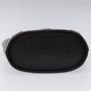 MCM Hand Bag Leather Black Gold Auth yk17655-5